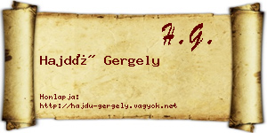 Hajdú Gergely névjegykártya