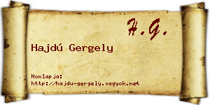 Hajdú Gergely névjegykártya
